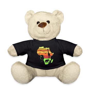 Africa is calling African Map Continent - Teddy Bear - black - Front
