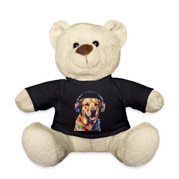 Labrador Retriever Kopfhörer Hund Tier Print - Teddy - Schwarz - Vorne