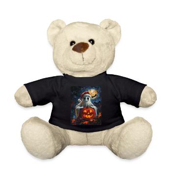Halloween Gift Ghost with Christmas Hat Decoration - Teddy Bear - black - Front