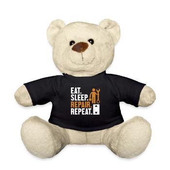 Eat Sleep Repair Repeat Inspector Repair Elevator - Teddy Bear - black - Front