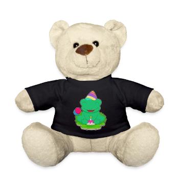 Frog Birthday Party Hat - Teddy Bear - black - Front