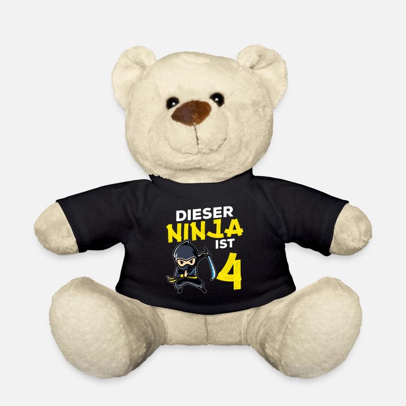 This Ninja Is 4 Birthday Gift Party Japan - Teddy Bear - black