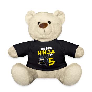 This Ninja's 5 Birthday Gift Party Japan - Teddy Bear - black - Front