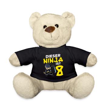 This Ninja's 8 Birthday Gift Party Japan - Teddy Bear - black - Front