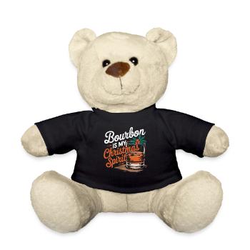Bourbon Ist Mein Weihnachtsgeist Design - Teddy - Schwarz - Vorne