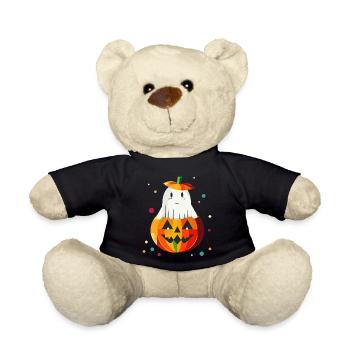 Halloween Pumpkin & Ghost for Happy Halloween - Teddy Bear - black - Front