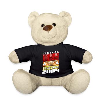 21 ans Millésime 2004 femme & homme Anniversaire - Nounours - noir - Devant
