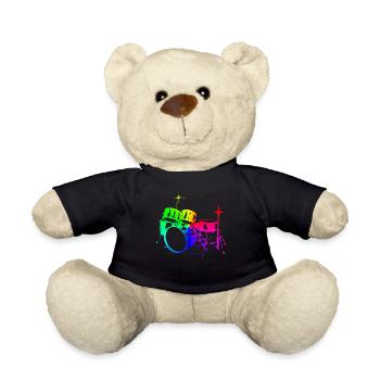 Drums Drums Drumstick Drummer Music Band Rock - Teddy Bear - black - Front