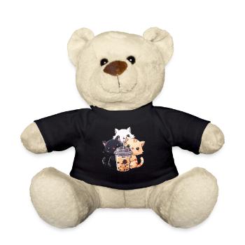 Bubble Tea Boba BubbleTea Kawaii Japan Tea Kpop - Teddy - Schwarz - Vorne