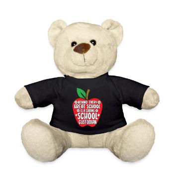 School Custodian Janitorial Staff Funny Cleaning - Teddy Bear - black - Front