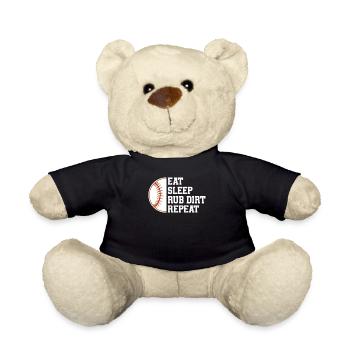 Baseball Sport Baseballspieler Pitcher Catcher USA - Teddy - Schwarz - Vorne