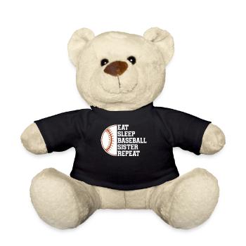 Baseball Sport Baseballspieler Pitcher Catcher USA - Teddy - Schwarz - Vorne