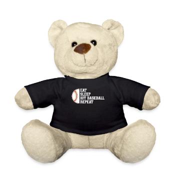 Baseball Sport Baseballspieler Pitcher Catcher USA - Teddy - Schwarz - Vorne