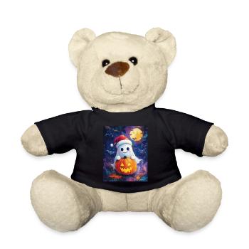 Halloween Gift Ghost with Christmas Hat Decoration - Teddy Bear - black - Front