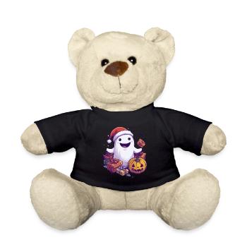 Halloween Gift Ghost with Christmas Hat Decoration - Teddy Bear - black - Front