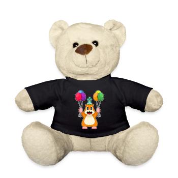 Hamster Birthday Balloon - Teddy Bear - black - Front
