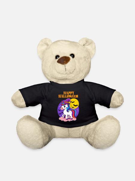 Happy Halloween Einhorn Hexe Kinder Bunt Niedlich - Teddy - Schwarz