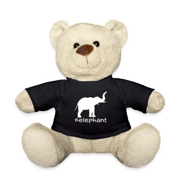 Funny Elephant Hashtag - Teddy Bear - black - Front