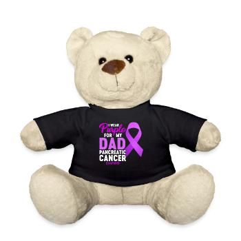 Ich trage Lila für meinen Vater Bauchspeicheldrüsenkrebs Lila - Teddy - Schwarz - Vorne