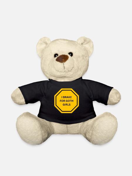 I BRAKE FOR GOTH GIRLS SHIELD - Teddy Bear - black