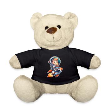 Astronaut Birthday Rocket - Teddy Bear - black - Front