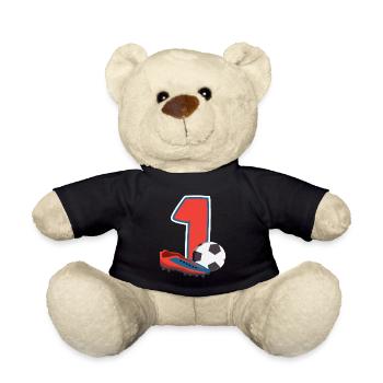 Football Anniversaire 1 an Enfants Fête d’anniversaire - Nounours - noir - Devant