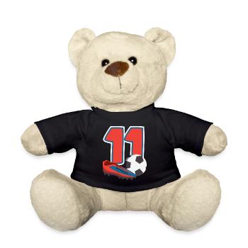 Fête d’anniversaire des enfants de football 11 ans - Nounours - noir - Devant