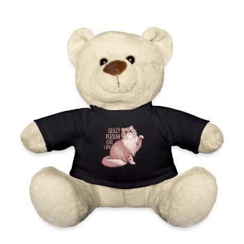 Crazy Persian Cat Lady Cat Kitten Mother - Teddy Bear - black - Front