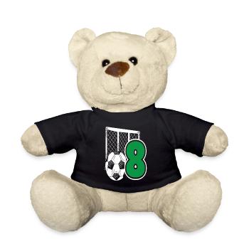 Fête d’anniversaire des enfants de football 8 ans - Nounours - noir - Devant