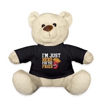 French Fries Food Pun Potato - Teddy Bear - black - Front