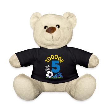 Goal Football I’m 5 Fête d’anniversaire des enfants - Nounours - noir - Devant