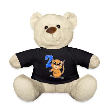 2 Birthday Motif Quokka - Two Years Old - Teddy Bear - black - Front