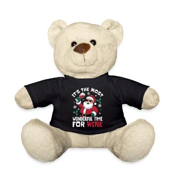 It's The Most Wonderful Time For Wine Santa Christ - Teddy - Schwarz - Vorne
