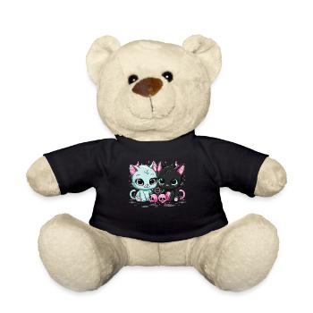 Kawaii Cat Pastel Goth Teuflisch - Teddy - Schwarz - Vorne