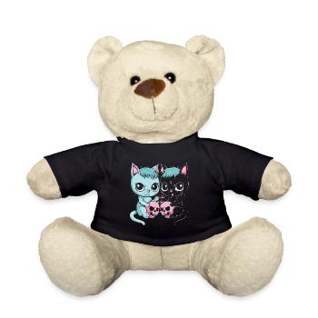Kawaii Cat Pastel Goth Teuflisch - Teddy - Schwarz - Vorne