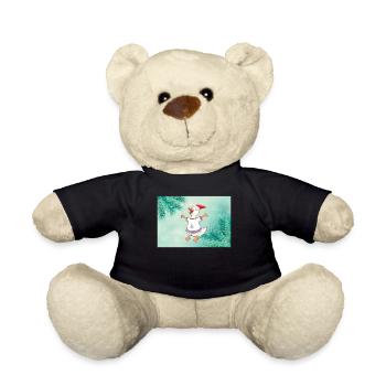 Weihnachtsente im festlichen Pullover Christmas - Teddy - Schwarz - Vorne