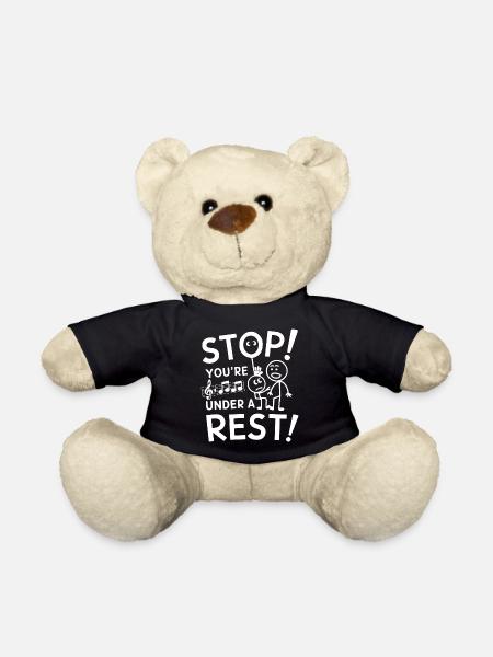 Funny Music Design For Men Women Music Teacher - Teddy Bear - black