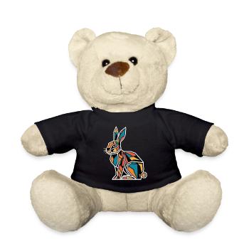 Geometric Farm Animal Graphic Bunny - Teddy Bear - black - Front