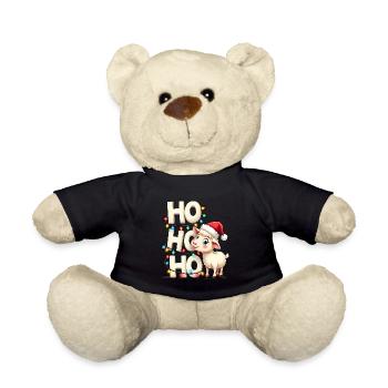 ho ho ho schaf spruch weihnachts hemden für männer - Teddy - Schwarz - Vorne