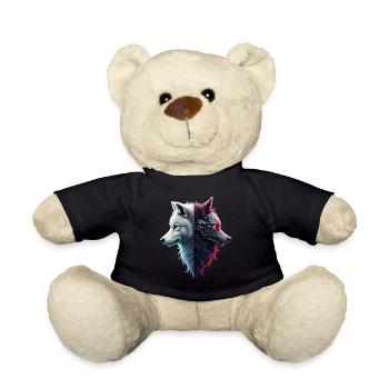 Lustiger Roboter Kunst Wolf Cyborg Tier AI Wolf - Teddy - Schwarz - Vorne