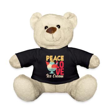 Peace Love Cream For Cream Lovers - Teddy Bear - black - Front