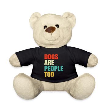Hunde sind auch Menschen Retro Hundepflegeheim - Teddy - Schwarz - Vorne
