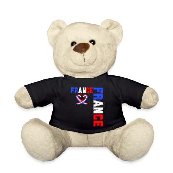 drapeau france cadeau, cadeau france drapeau - Nounours - noir - Devant