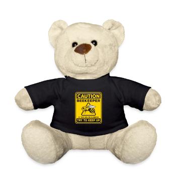 Caution Beekeeper If You See Me Running Apiarist - Teddy - Schwarz - Vorne