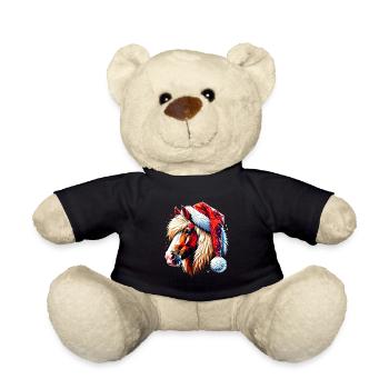 Original Polygon Art Haflinger Horse Christmas - Teddy Bear - black - Front
