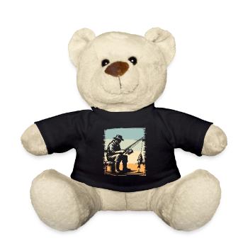 Angeln Angler Fischen - Teddy - Schwarz - Vorne