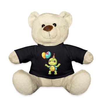 Bande dessinée d’anniversaire de tortue - Nounours - noir - Devant