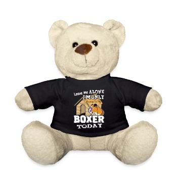 Boxer Dog Shirt Leave Me Alone - Teddy Bear - black - Front