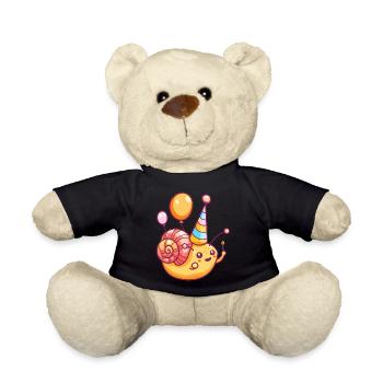 Schnecke Geburtstag Comic Niedlich - Teddy - Schwarz - Vorne