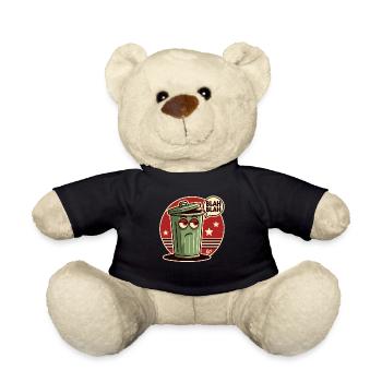 Blah Blah: Tired and Bored Trash Can - Teddy Bear - black - Front